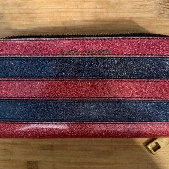 Marc Jacobs – Glitter Striped Zip-Around Wallet / Clutch - Picture 5 of 16
